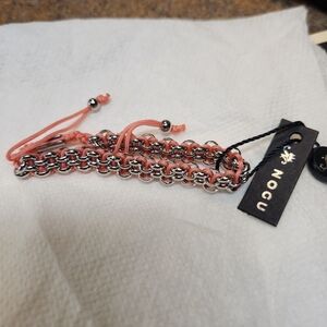 Nogu Peach/pink Bracelet With Silver